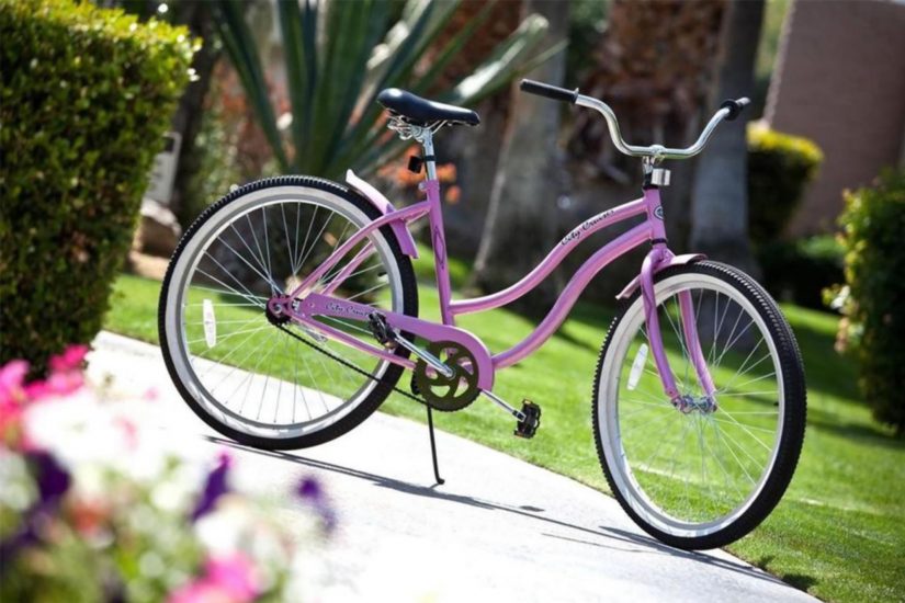 Photo of a pink bicycle